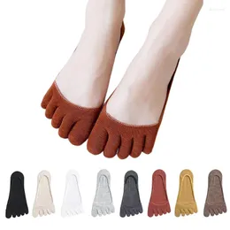 Женские носки 3 пары пять пальцев Soft Elastic Deshatestouts Cotton Nock Invisible Solid Color Sox Medios Cortas para mujer ropa