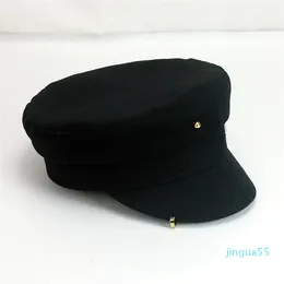 Chapéu Simples Bordado Feminino Homens Estilo de Moda de Rua Chapéus sboy Boinas Pretas Bonés de Topo Plano Homens Boné Drop Ship