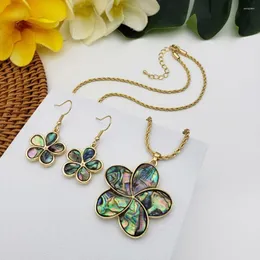 Necklace Earrings Set Big Fashion Hawaiian Flower Guam Micronesia Chunk Rope Chain Pendant Necklaces For Women 2023