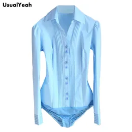 Women's Blouses Shirts ON SALE Women OL Long Sleeve V-neck pleated Body Shirt Blouse women work wear S-4XL Black White Blue SY0091 230808