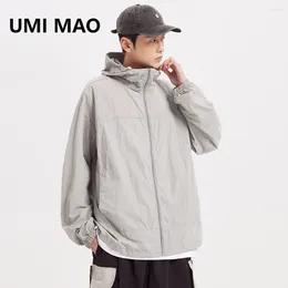 Men's Jackets UMI MAO Yamamoto Dark Coat Casual 2023 Summer Thin Long Sleeve Sunscreen Clothing Light Grey Male Mens Bomber