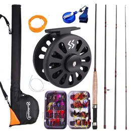 Rod Reel Combo Sougayialng Fly Fishing Set 2 7M 8 86FT 5 6 and with Bag Line Accessories Lures Box 230809