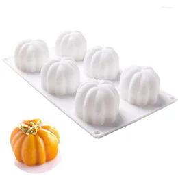Baking Moulds 6 Holes Pumpkin Shape Cake Mold Non-Stick DIY Dessert Pastry Mousse Molds 3D Decorating Tools Tray