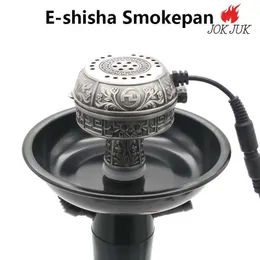 Jok juk metal e-shisha smokepan árabe 220v elétrico tabaco carbono-freeholder aquecedor para narguilé tigela ferramenta de carvão eua/ue/au plug hkd230809