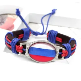 BANCHER FASHION LOVE Russia National Flag Bracelets Charm Handmade Barkles for Women and Men Homports Punk Style