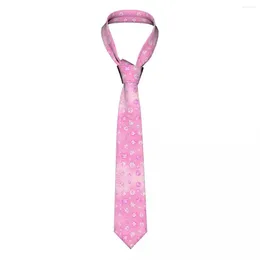 Bow Ties Pastel Pink Aesthetic Dice Pattern Tie DND Game D20 D&D Daily Wear Cravat Street Necktie Polyester