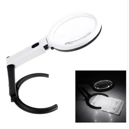 Portable 10 LED Light Magnifier Magnifying Glass with Light Lens Table Desk-type Lamp Handheld Foldable Loupe 2 x 120mm 5x 28mm1779