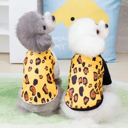Dog Apparel Pet Clothes Spring Summer Cat Fashion Leopard Print Shirt Puppy Cool Pullover Smal Ldog Soft Designer Sweatshirt Poodle Yorkie