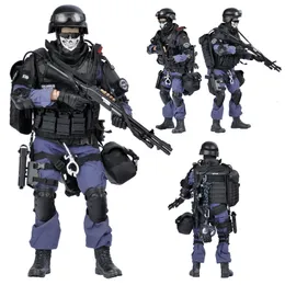 Military Figures Boys Gifts 1/6 Scale SWAT Soldier Toy Figures 12" 30cm PVC Action Figure Assaulter Model with Weapon Accessories Free Bracket 230808