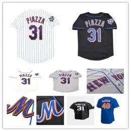 Anpassad 2000 Retro WS Baseball Jerseys Mike Piazza Edgar Alfonzo Rickey Henderson Robin Ventura Mike Hampton Al Leiter