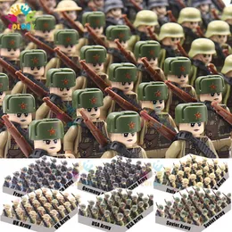 Transformation Toys Robots Kids Toys WW2 Militära figurer Byggnadsblock Nation Armé Soldater Monterar tegel utbildningen för pojkar julklapp 230808