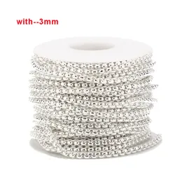 Akrylplast lucite 5metrar guldton 3mm bredd vit kabel rostfritt stål guldlänk kedja diy för halsband armband som gör 230809