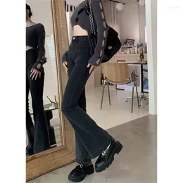 Women's Jeans Harajuku Fashion Woman Korean Streetwear Summer Luxury Black Pants High Waisted Aesthetic Flare Trousers Vintage Clothing