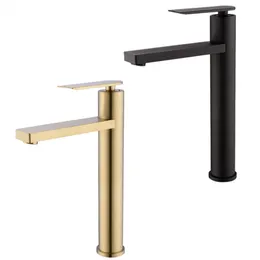 Basen Basin Faucet Zlew Mikser Solid mosiężne kranu woda kranowa wodospad Miksin Basen Chromeblackbrushed Gold