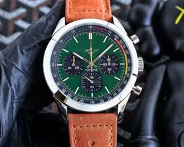 AAA NYA Luxury Men's Watch Quartz Endurance Pro Chronograph 4mm Leather Watch Band 1884 Men Watches Hardex Glass Wristlees Breitling 001