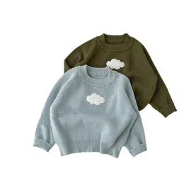 Cardigan Infant Spring Pullover Sweater Boys Loose Knitwear Tops Cute Dimensional Cloud Embroidery Jumpers For Girls Toddler Sweaters 230808