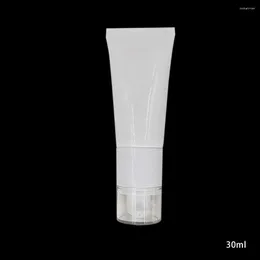 Bottiglie di stoccaggio 30g Tubo di plastica bianco con pompa airless pressata Fondotinta cosmetico Protezione solare Tubo morbido 100 pz / lotto