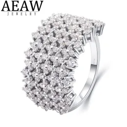 Alianças de casamento S925 Sterling Silver D Color 5 Row Flower Shape Ring High end Fine Jewelry For Women Wholesale 230808