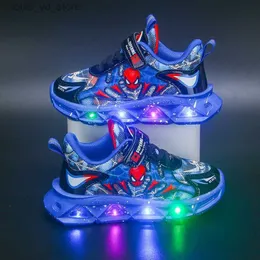 Scarpe casual da ragazzo Mesh Traspirante Luci a LED Scarpe sportive per bambini Sneakers da bambino per bambini da uomo Scarpe rosse blu T230809