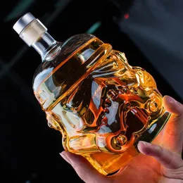 Delicate Storm Trooper Decanter Double-layered Whiskey Glass Cup 750ml Container for Wine Brandy Bourbon Best Gifts For Friend HKD230809