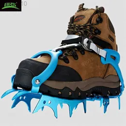 Rock Protection BRS 14 Teeth Claws Crampons Shoes Ice Crampons Snow Non slip Cover Ice Gripper Manganese Steel Outdoor Ski Ice Climbing S1 S3 HKD230810