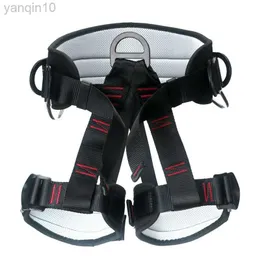 Rock Protection Camping Safety Belt 25kn Outdoor Rock Mountain Climbing Half Body Harness Downhill Safety Descender HKD230810