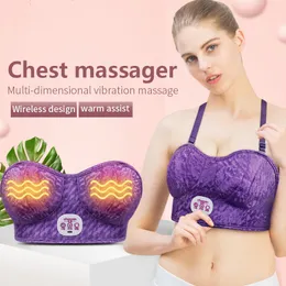 Andra massageartiklar Electric Wireless Breast Massage BH Vibration Chest Massager Tillväxt Förstoring Enhancer Breastvärme Stimulator Machine 230809