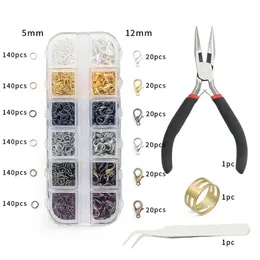 Acrylic Plastic Lucite Jewelry Findings Tool Set Open Jump Ring/Lobster Clasp/Jewelry Pliers/Copper Ring Materials Kit for DIY Earring Necklace Making 230809