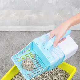 Other Cat Supplies Litter Shovel With Waste Bag Pet Sifter Hollow Scoop Cleaning Tool Cats Dog Poop Garbage Box 230810