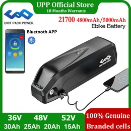 UPP Bluetooth Bike Battery Hailong 21700 50e M50T36V 52V 48V 20ah 25ah for 8fun Electric Bicycle 1500W 1000W 750W 500W 350W 250W