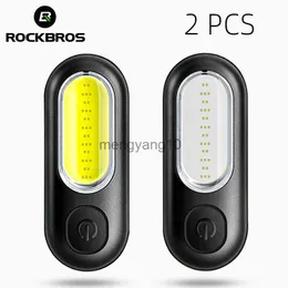 Rower Lights Rockbros Rower Rower Light 250 mAh USB ładowalny ultralight Cycling Light Ostrzeżenie deszczowe 5 Model Light Bike Akcesoria HKD230810