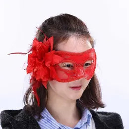 Ladies Fashion Plastic Pets Edging Flower Decoration Mask Wholesale Mask Masquerade Halloween Party Dance Mask HKD230810