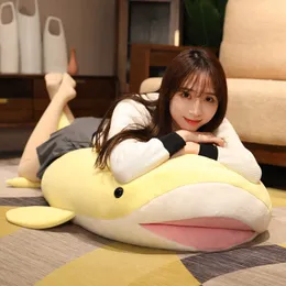 Stuffed Plush Animals 1pc 120cm Giant Shark Plush Toy Stuffed Ocean Animal Doll Big Whale Plushie Soft Cushion For Children Girls Gifts