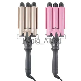 Other Hair Removal Items Three Barrel Curling Iron Lcd Temperature Ceramic Tourmaline Water Ripple Hairdressing Rod Hot Hair Device Hair Styling Tools x0810