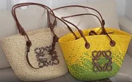 대용량 휴대용 짠 가방 세련된 등나무 짠 핸드백 손으로 짠 여행 및 쇼핑 가방