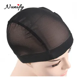 Perukkåpor Nunify 6st Mesh Net Glueless Hair Net Wig Liner Wig Caps för att göra peruker spandex net elastisk kupol peruk cap 230809