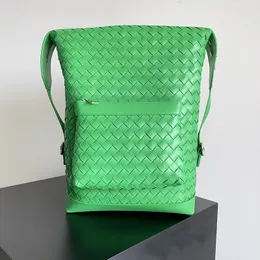 Luxus Männer Frauen kleiner Intrecciato Leder -Rucksack mit einzelnen Außenpocket -Taschen -Modedesigner -Tasche Grüne schwarze Caflskin Mode -Laptop -Taschen