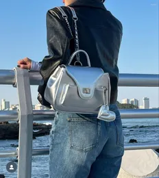 Школьные сумки Y2K Casual All Match Dembag Designer Bag 2023 Корейская летняя ниша роскошная сеть серебряная рюкзак Mochilas para mujer