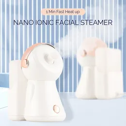 Steamer 380ml Face Steamer Nano Spray Ionic Nebulizer Vaporizer Mist Compress Skin Moisturizer Sprayer For Face Sauna SPA 230809