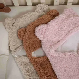 Pijamalar bebek uyku tulumu rocker kolu yün yenidoğan uyku tulumu pamuklu yumuşak bebek ambalaj battaniye unisex düz renkli kış sıcak uykusuz Z230810