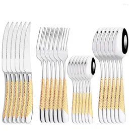 أدوات Flatware Sets 24pcs أدوات المائدة مجموعة من الفولاذ المقاوم للصدأ أدوات المائدة