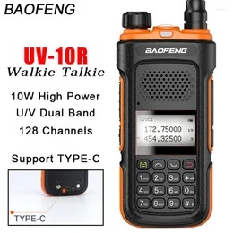 Walkie Talkie BAOFENG Original UV-10R 10W Dual Band Long Standby Two Way Radios BF-UV10R UV-10RPLUS Portable CB Radio TYPE-C