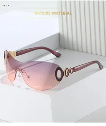 Solglasögon vintage punk en bit glasögon kvinnor ihåliga utformar stora ramgränsfria män gafas de sol uv400