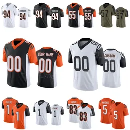 Wholesale Man Woman Youth Football 1 JaMarr Chase Jersey 5 Tee Higgins 83 Tyler Boyd 55 Logan Wilson 57 Germaine Pratt 94 Sam Hubbard Embroidery And Sewing Vapor Color R