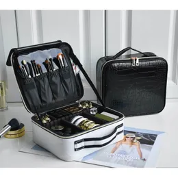 Cosmetic Bags PU Leather Cosmetic Bag For Women Multi-Functional Portable Travel Storage Makeup Case 230809