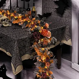 Outros artigos para festas de Halloween, mesa de casamento, guirlanda, flor artificial, salgueiro, lareira, decoração da porta da frente, cor vintage, decoração do centro da festa, jantar em casa 230809