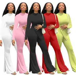 Designer Tracksuits Women Outfits Long Sleeve Pullover shirt and Flare pants Two Piece Sets Sportswear Casual sportswear Solid Sweatsuit Wholesale Clothes