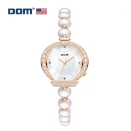 Outros relógios DOM Bracelet feminina Assista Luxury Diamond Crystal Fashion Quartz Women's Watch 230809