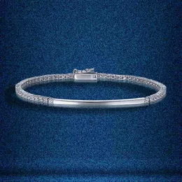 Charm Bracelets Tkj Neu in 20 cm Frauen -Tennisarmbänder 925 Silber Einfache Mode AAA+ Kubikzirkonia Armreifen Schmuck für Geschenke
