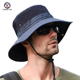 Berets CHING YUN Men's And Women's Fisherman Hat Mesh Ventilation Sun Outdoor Fishing Mountaineering Shading Protection